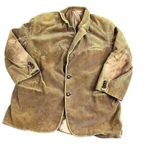 Vintage Oakton Limited 44R Tan Brown Corduroy Blazer Jacket Leather Elbow Patch